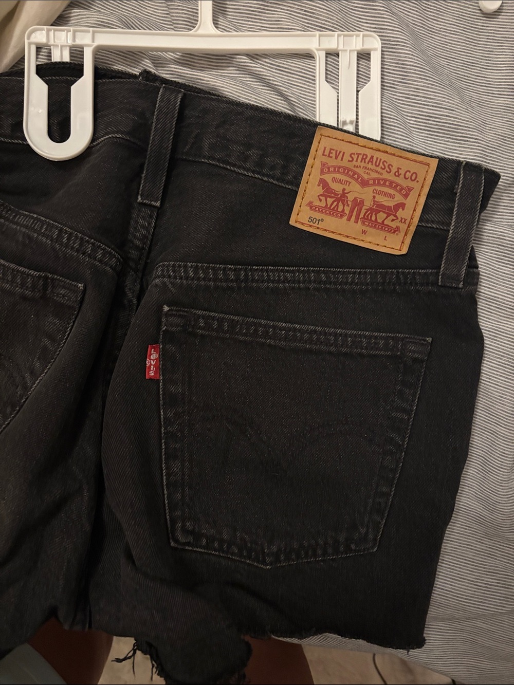 Black Levi’s 501 Denim Cutoff Shorts - Picture 3 of 5